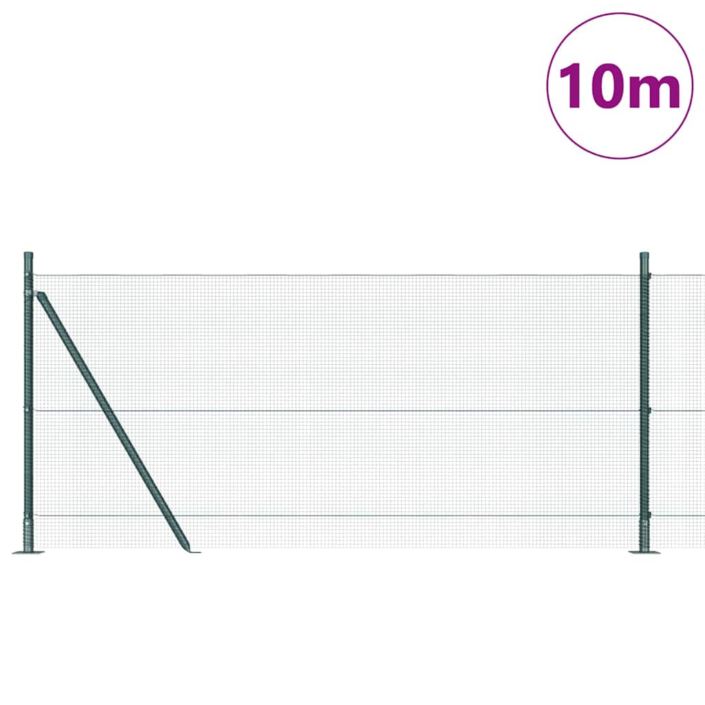Geschweißter Drahtzaun mit Betonsockel 10 x 1 m Grün Netz