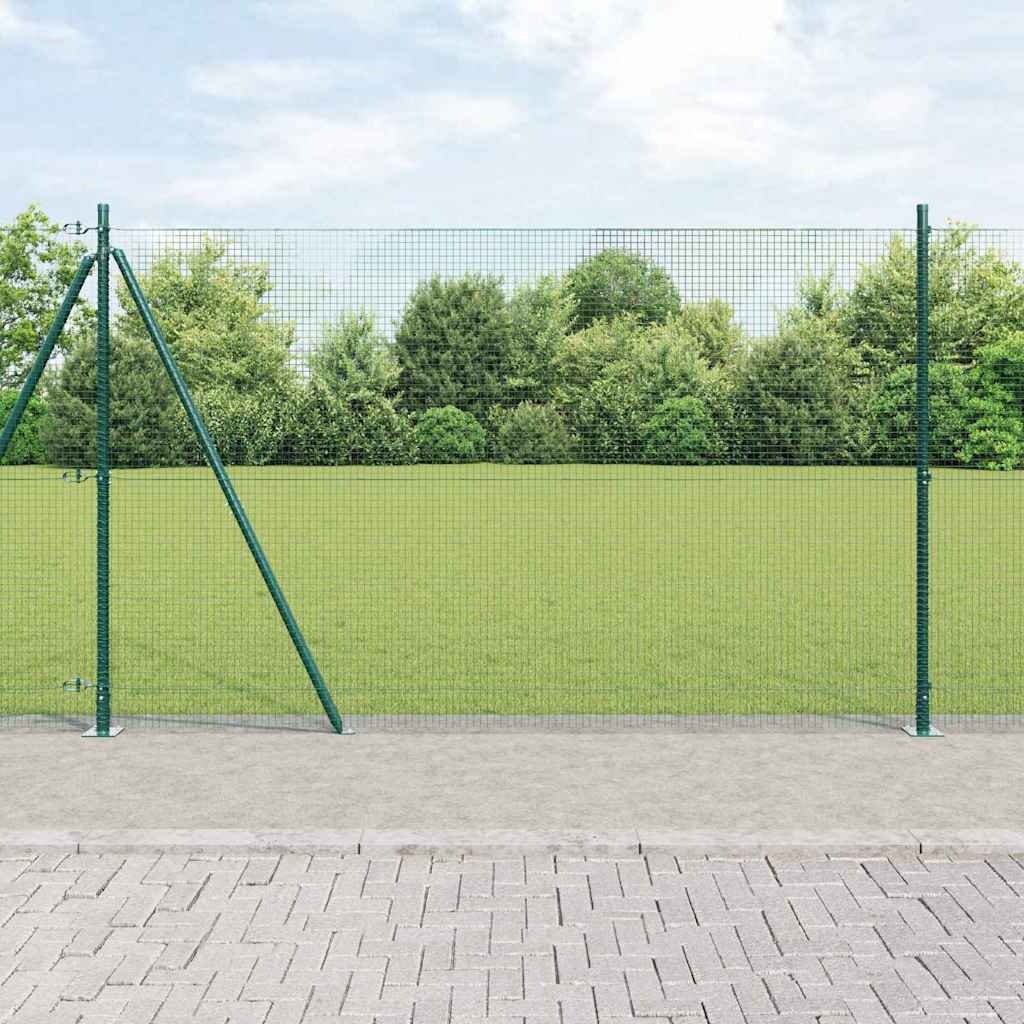 Geschweißter Drahtzaun mit Betonsockel 10 x 1,5 m Grün Netz