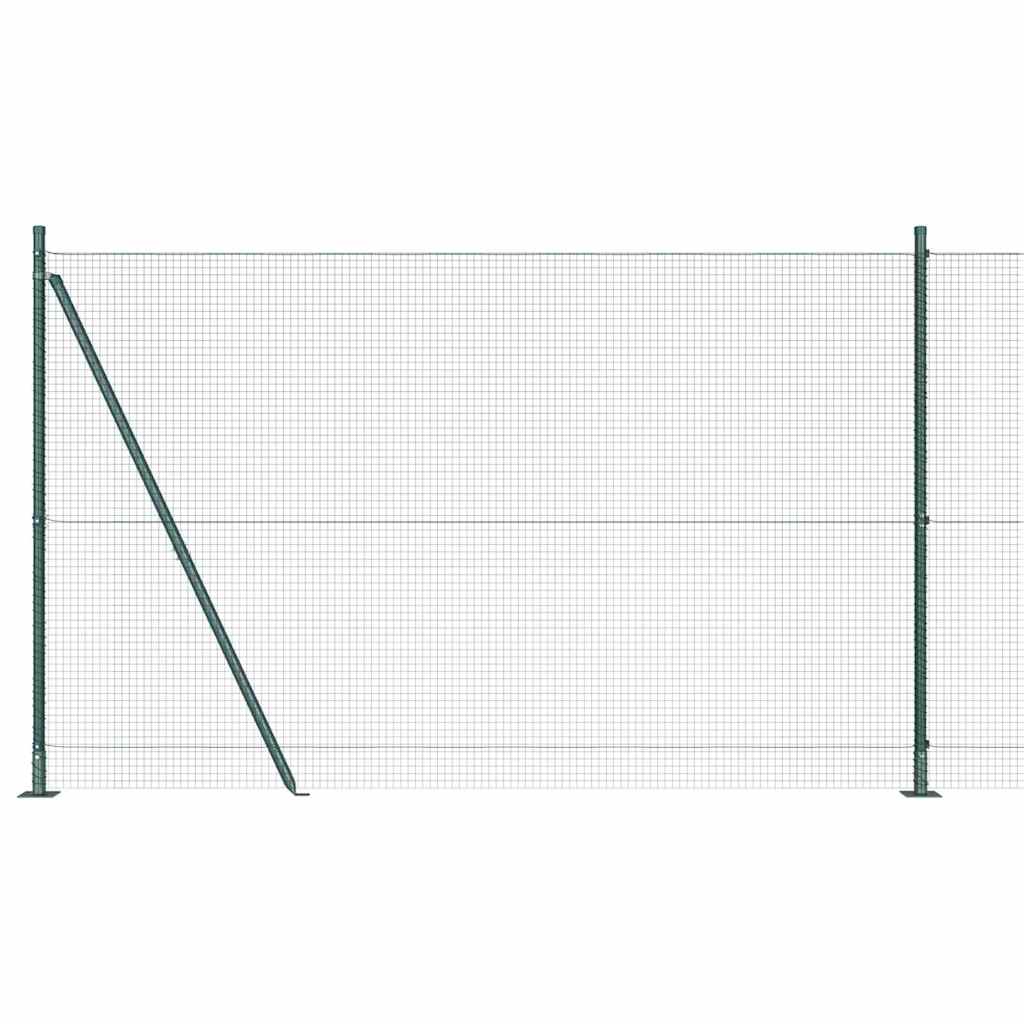 Geschweißter Drahtzaun mit Betonsockel 10 x 1,5 m Grün Netz