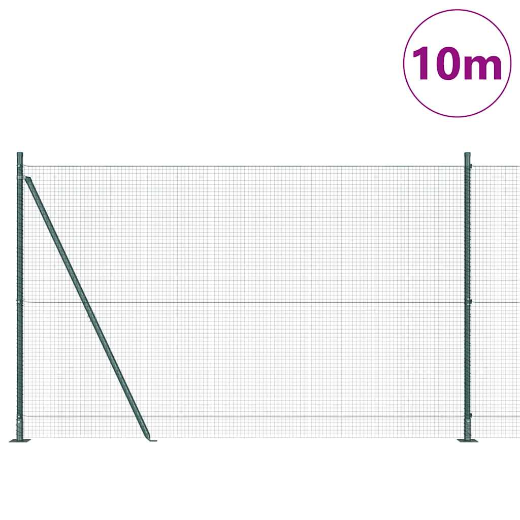 Geschweißter Drahtzaun mit Betonsockel 10 x 1,5 m Grün Netz