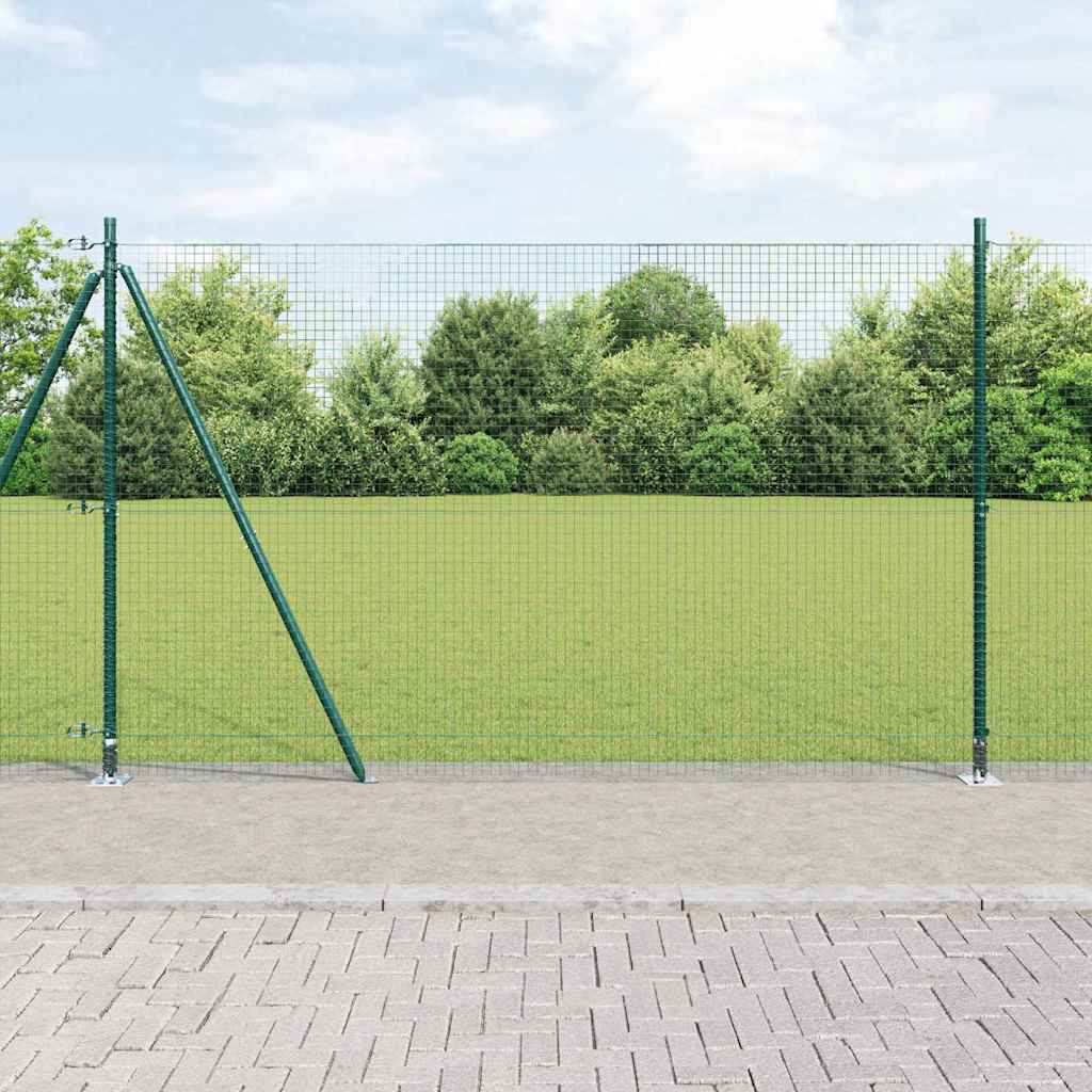 Geschweißter Drahtzaun mit Betonsockel 10 x 1,5 m Grün Netz