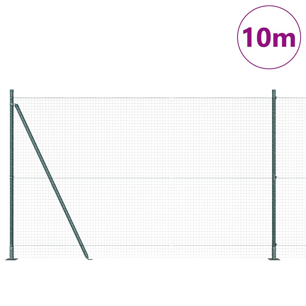 Geschweißter Drahtzaun mit Betonsockel 10 x 1,5 m Grün Netz