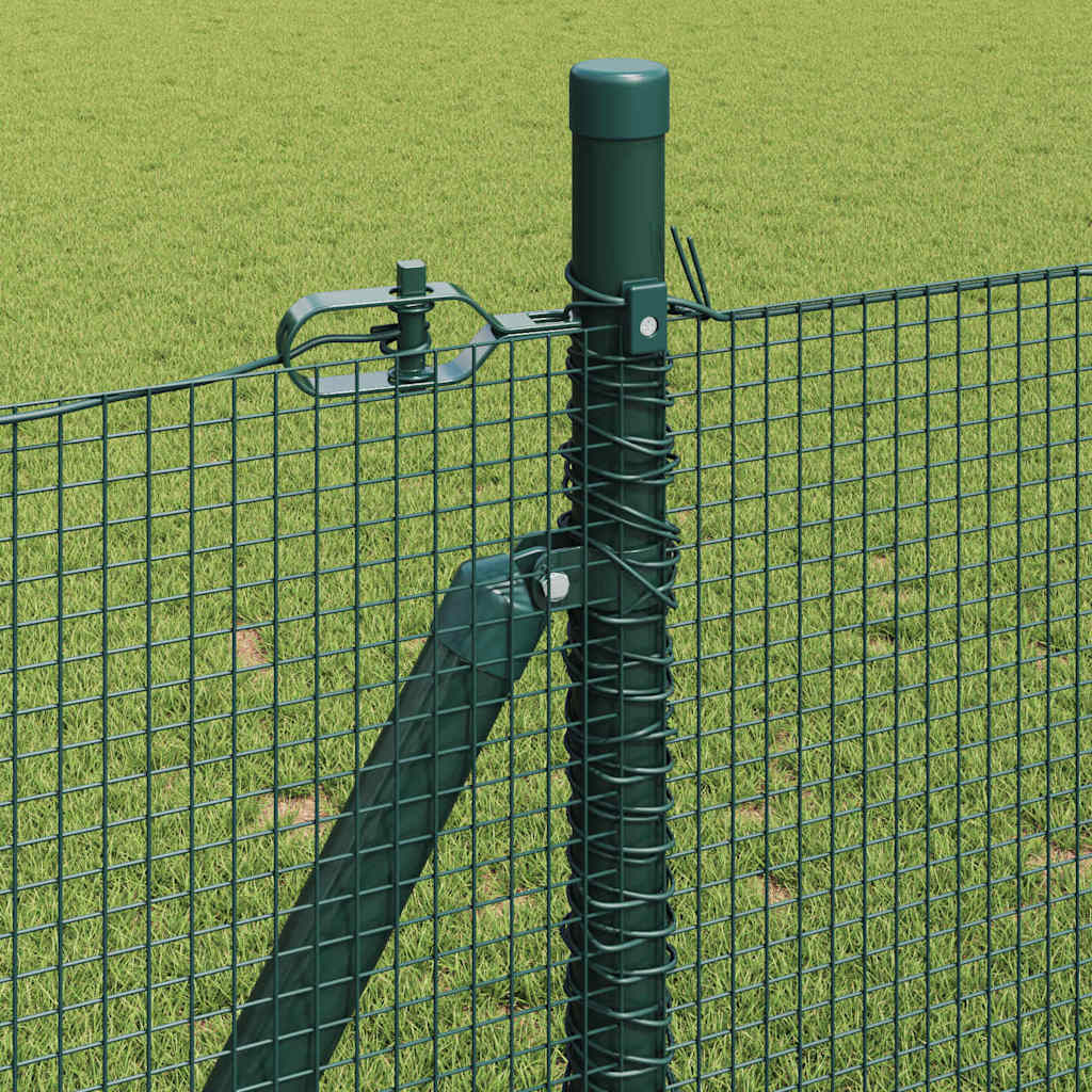 Geschweißter Drahtzaun mit Betonsockel 25 x 0,8 m Grün Netz