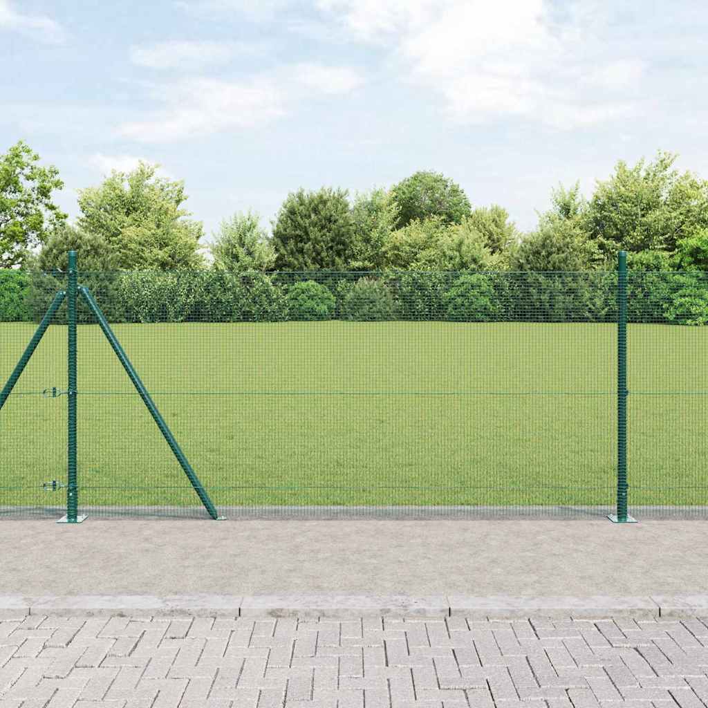 Geschweißter Drahtzaun mit Betonsockel 25 x 0,8 m Grün Netz