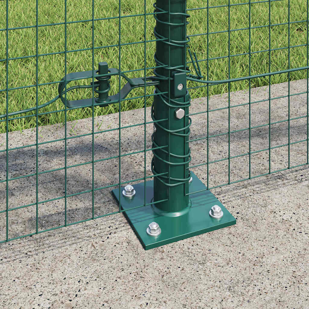 Geschweißter Drahtzaun mit Betonsockel 25 x 1 m Grün Netz