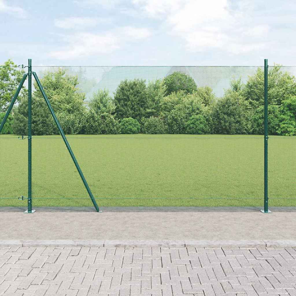 Geschweißter Drahtzaun mit Betonsockel 25 x 1,5 m Grün Netz
