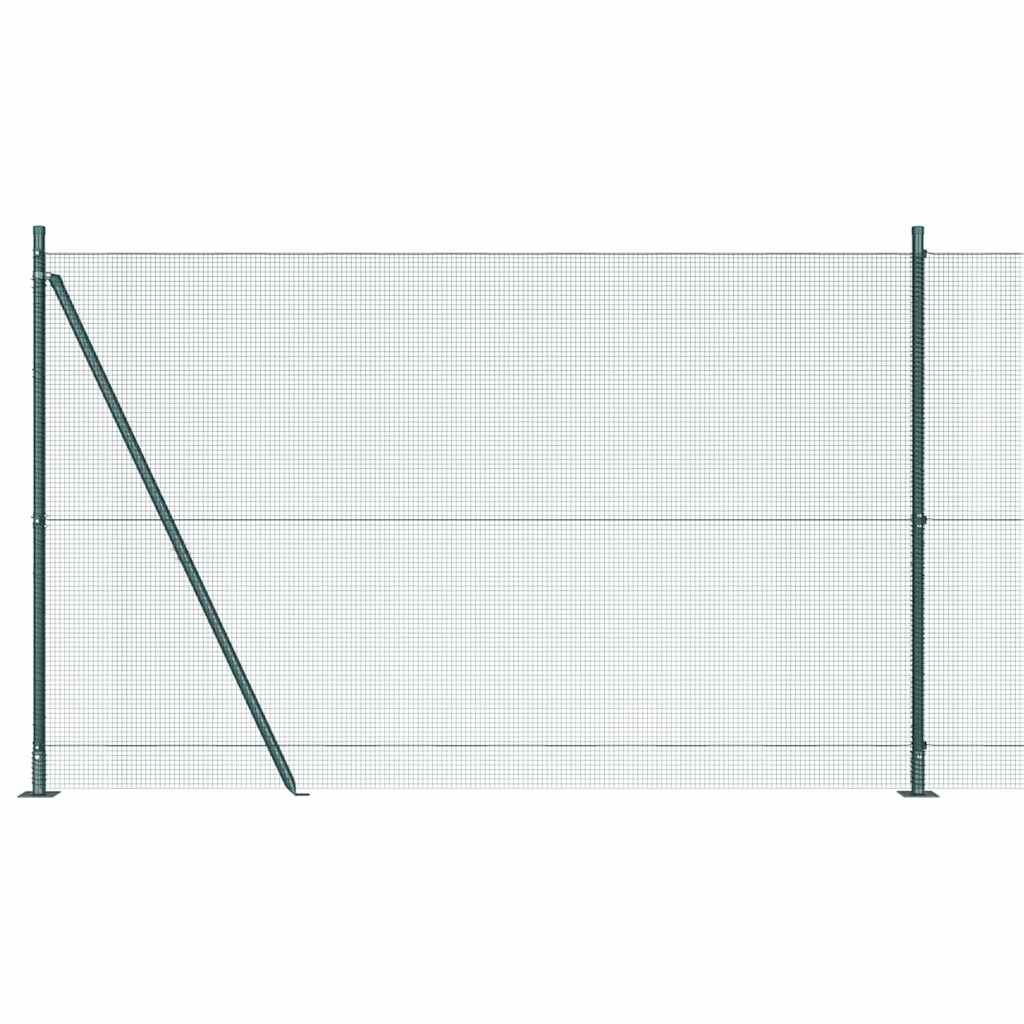 Geschweißter Drahtzaun mit Betonsockel 25 x 1,5 m Grün Netz