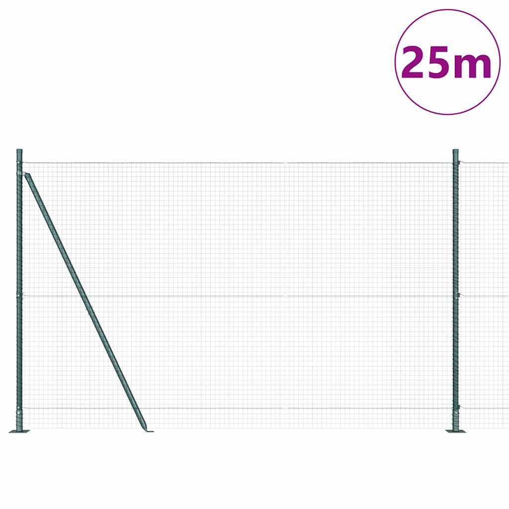 Geschweißter Drahtzaun mit Betonfundament 25 x 1,5 m (B x H)