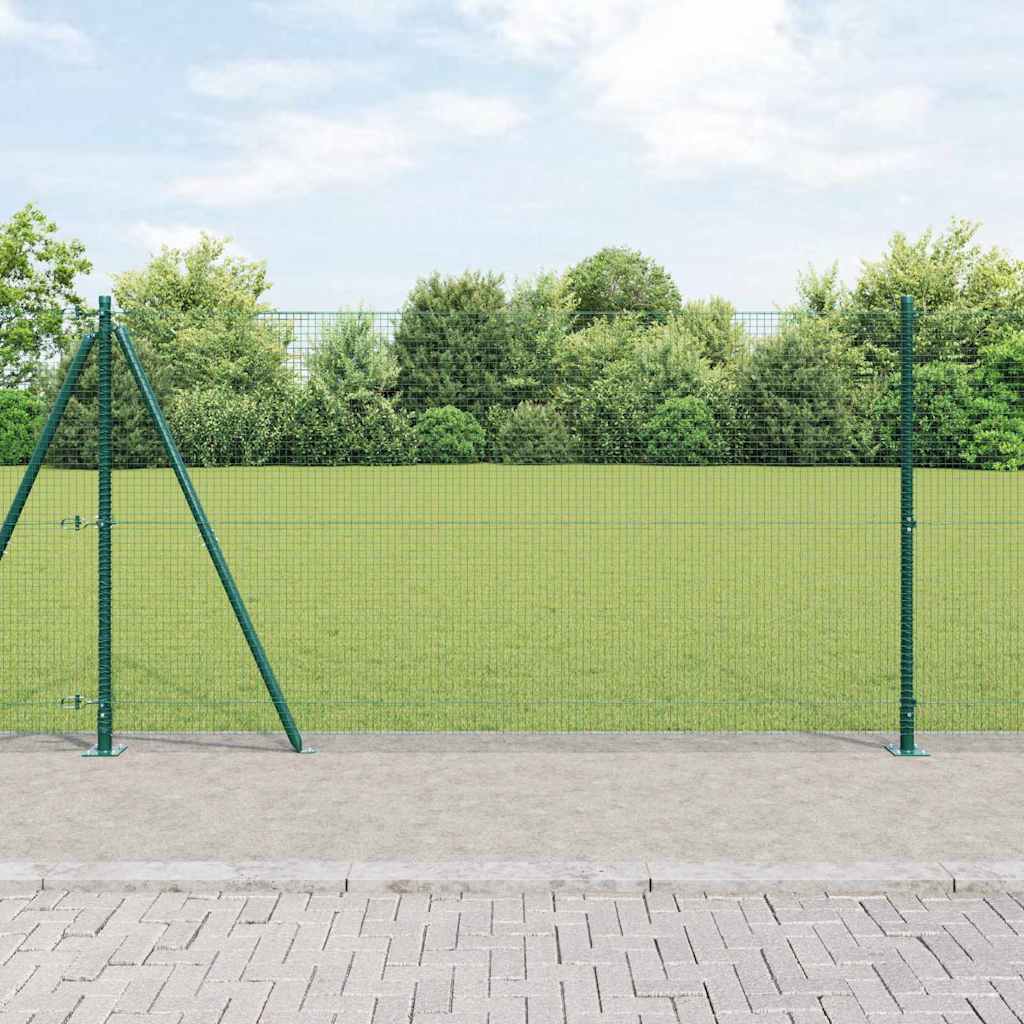Geschweißter Drahtzaun mit Betonsockel 50 x 1,2 m Grün Netz