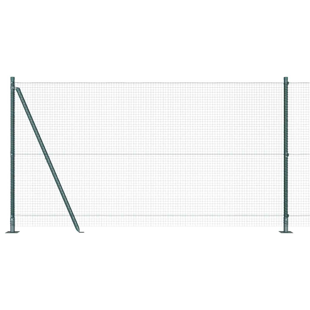 Geschweißter Drahtzaun mit Betonsockel 50 x 1,2 m Grün Netz