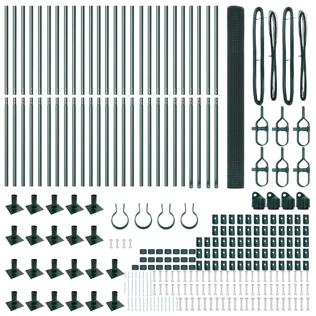 Geschweißter Drahtzaun mit Betonsockel 50 x 1,4 m Grün Netz
