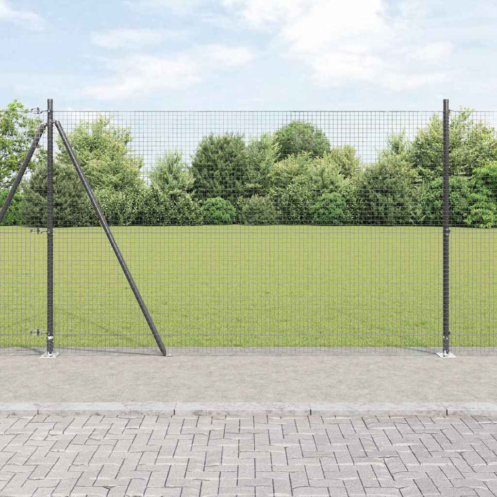Geschweißter Drahtzaun mit Betonfundament 10 x 1,5 m (B x H)