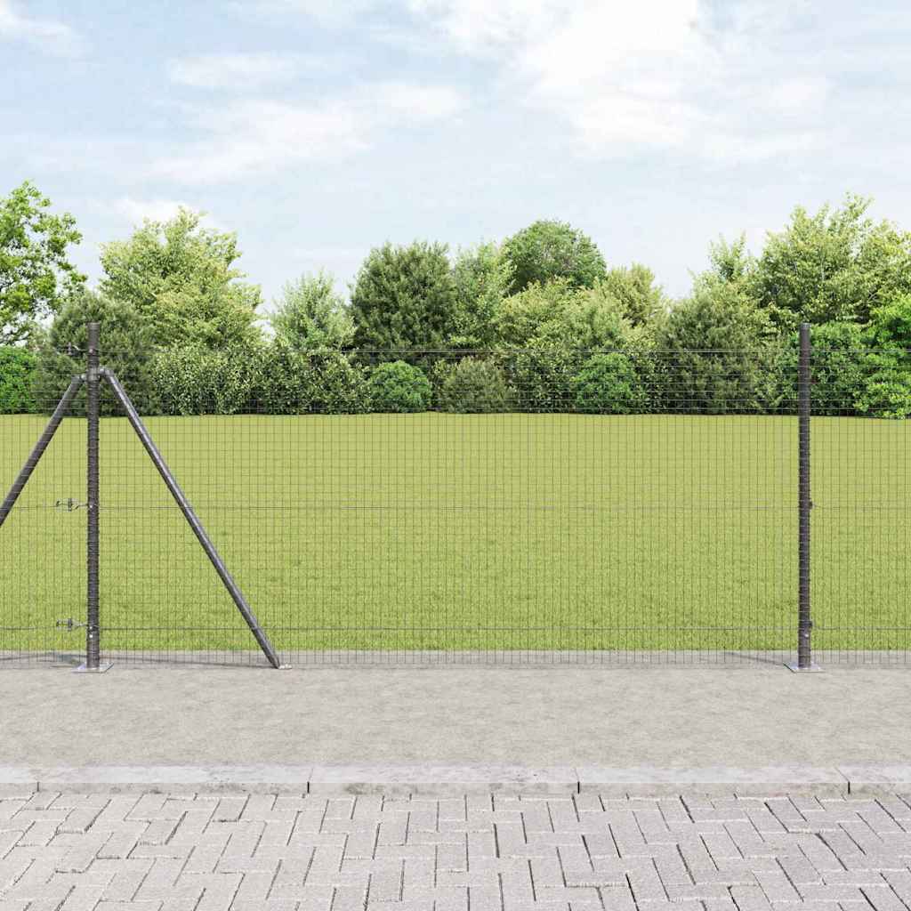 Geschweißter Drahtzaun mit Betonfundament 25 x 0,8 m (B x H)
