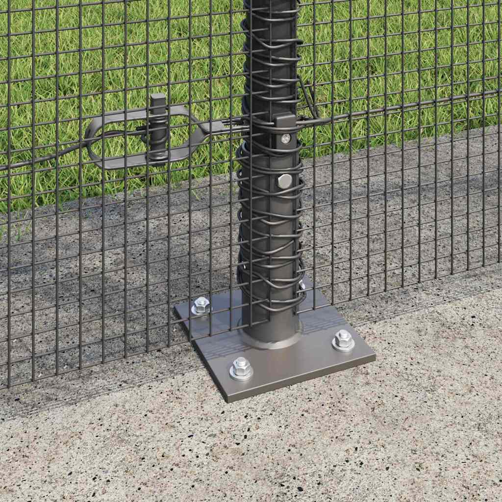 Geschweißter Drahtzaun mit Betonsockel 25 x 1,5 m Grau Netz