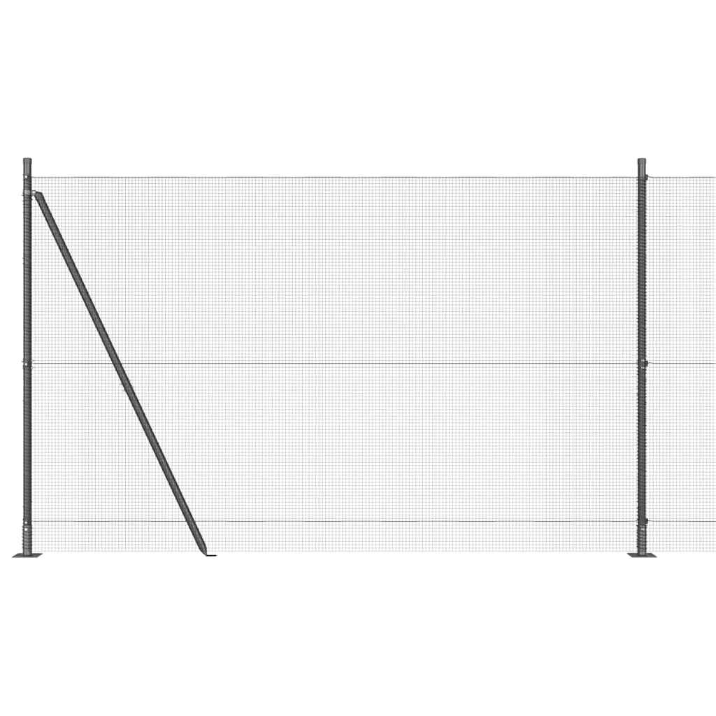 Geschweißter Drahtzaun mit Betonsockel 25 x 1,5 m Grau Netz