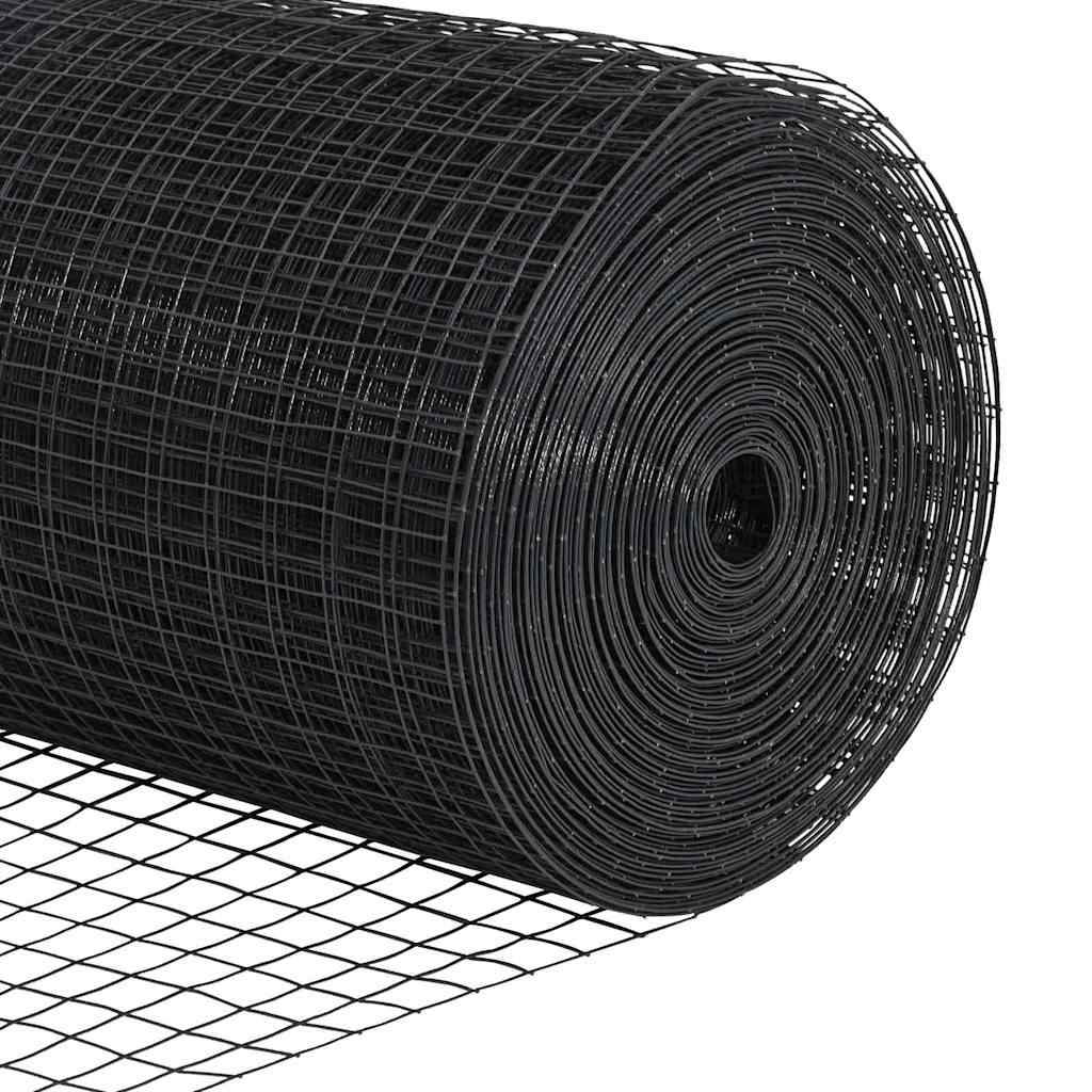 Geschweißter Drahtzaun mit Betonsockel 50 x 0,8 m Grau Netz