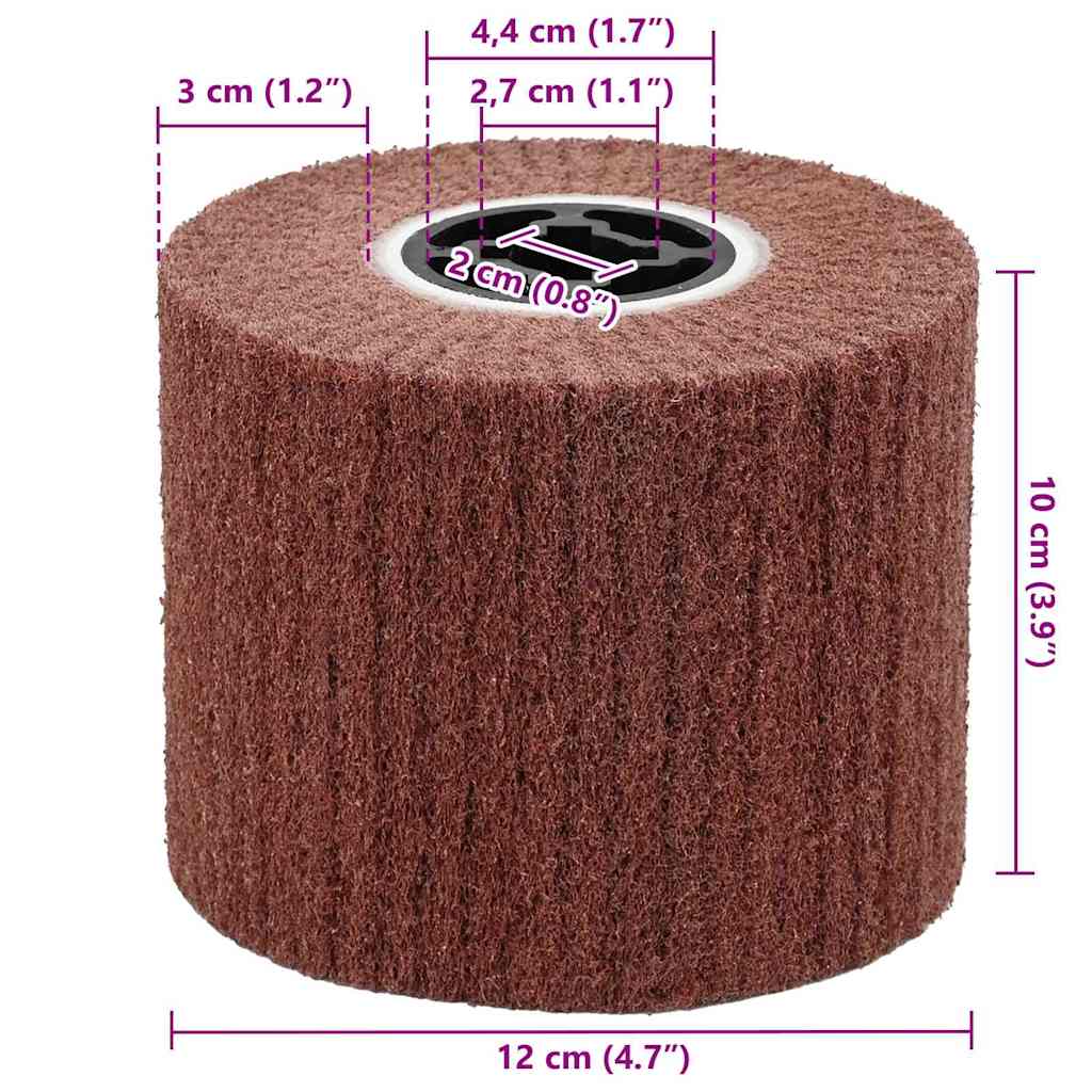 Schleifrollen 3 stk. Braun 12 x 12 x 10 cm Synthetische Faser
