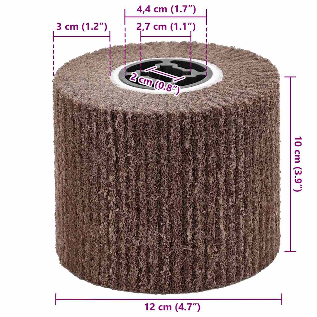 Schleifrollen 3 stk. Braun 12 x 12 x 10 cm Synthetische Faser