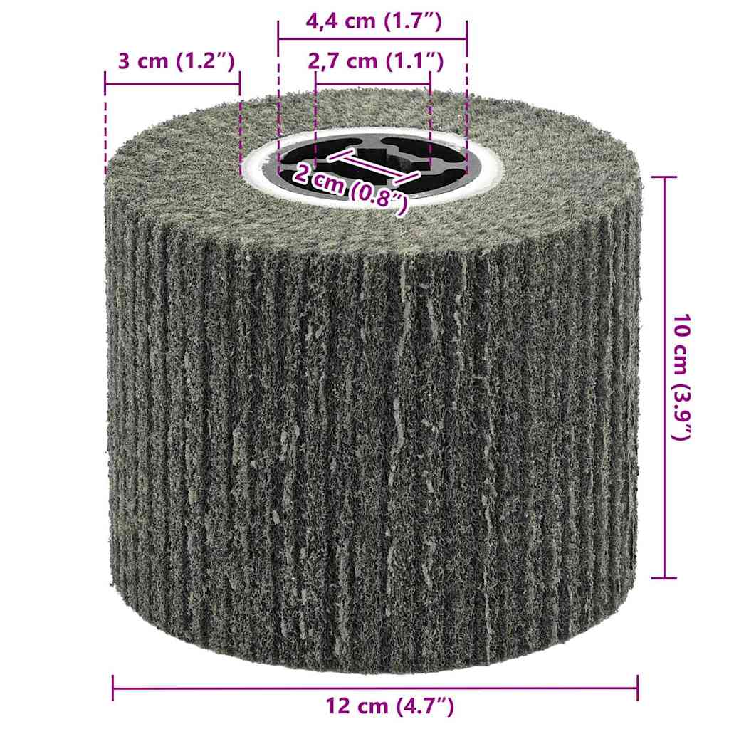 Schleifrollen 3 stk. Schwarz 12 x 12 x 10 cm Synthetische Faser