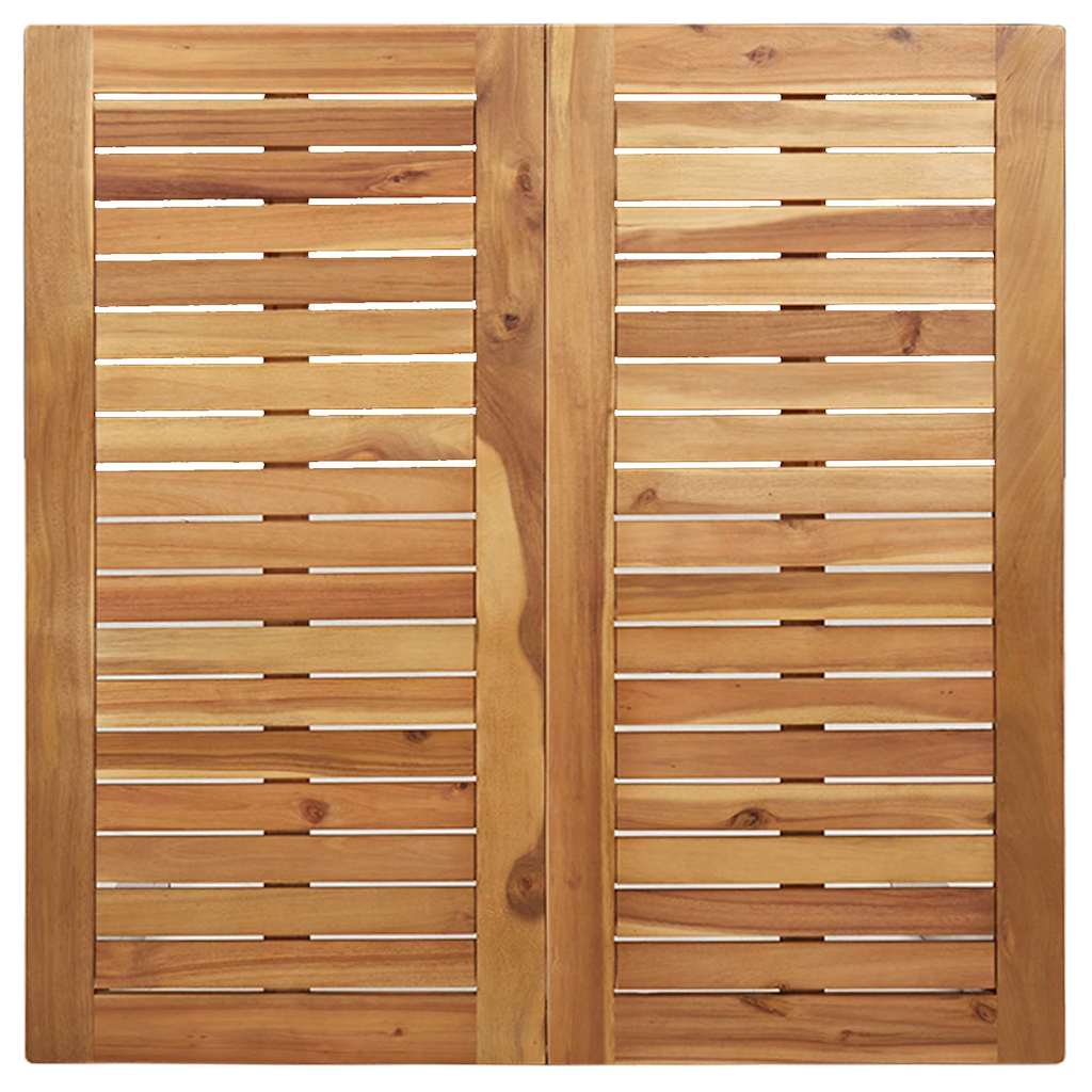Esstisch 90x90x75 cm Massives Akazienholz und Edelstahl