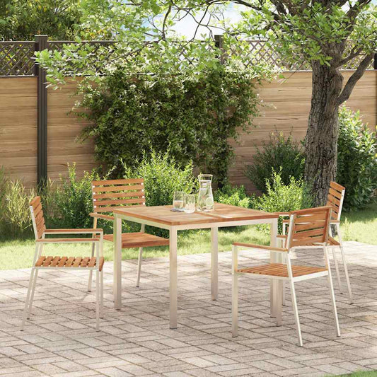 Esstisch für draußen Braun 90 x 90 x 75 cm Teak-Massivholz