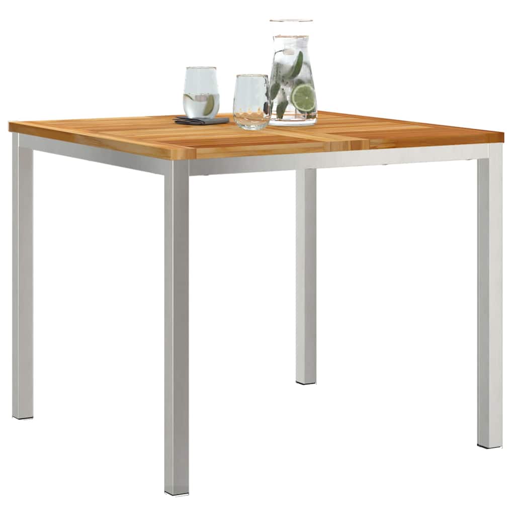 Esstisch für draußen Braun 90 x 90 x 75 cm Teak-Massivholz