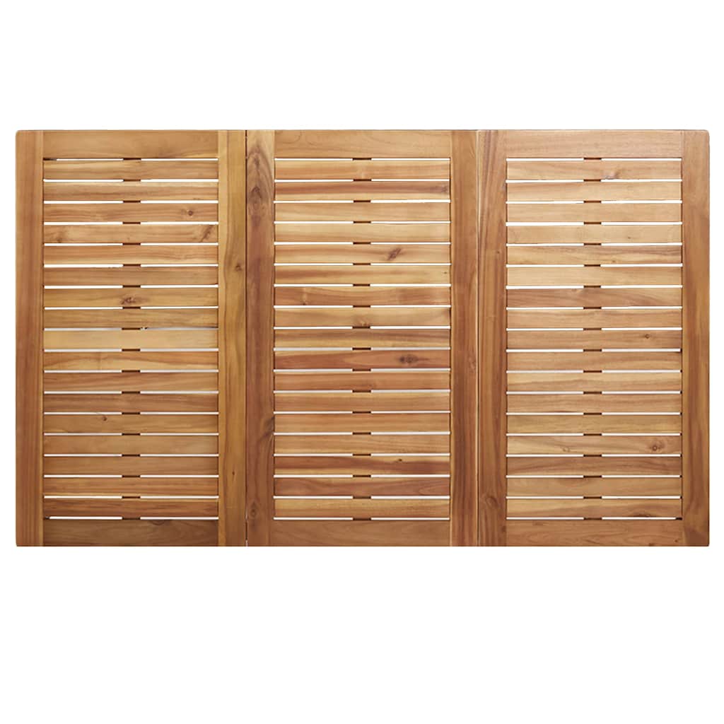 Esstisch 150x90x75 cm Massives Akazienholz und Edelstahl