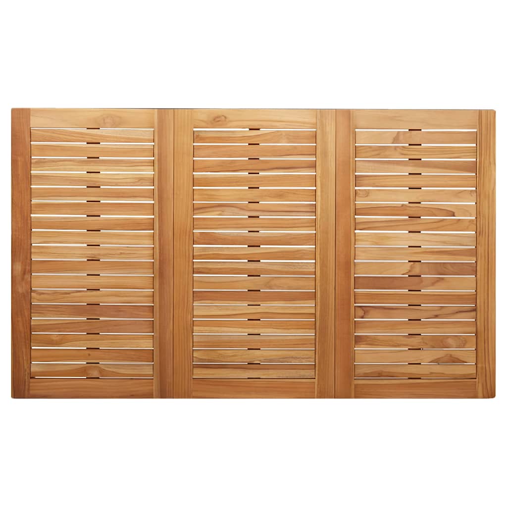 Esstisch 150x90x75 cm Massives Teakholz und Edelstahl