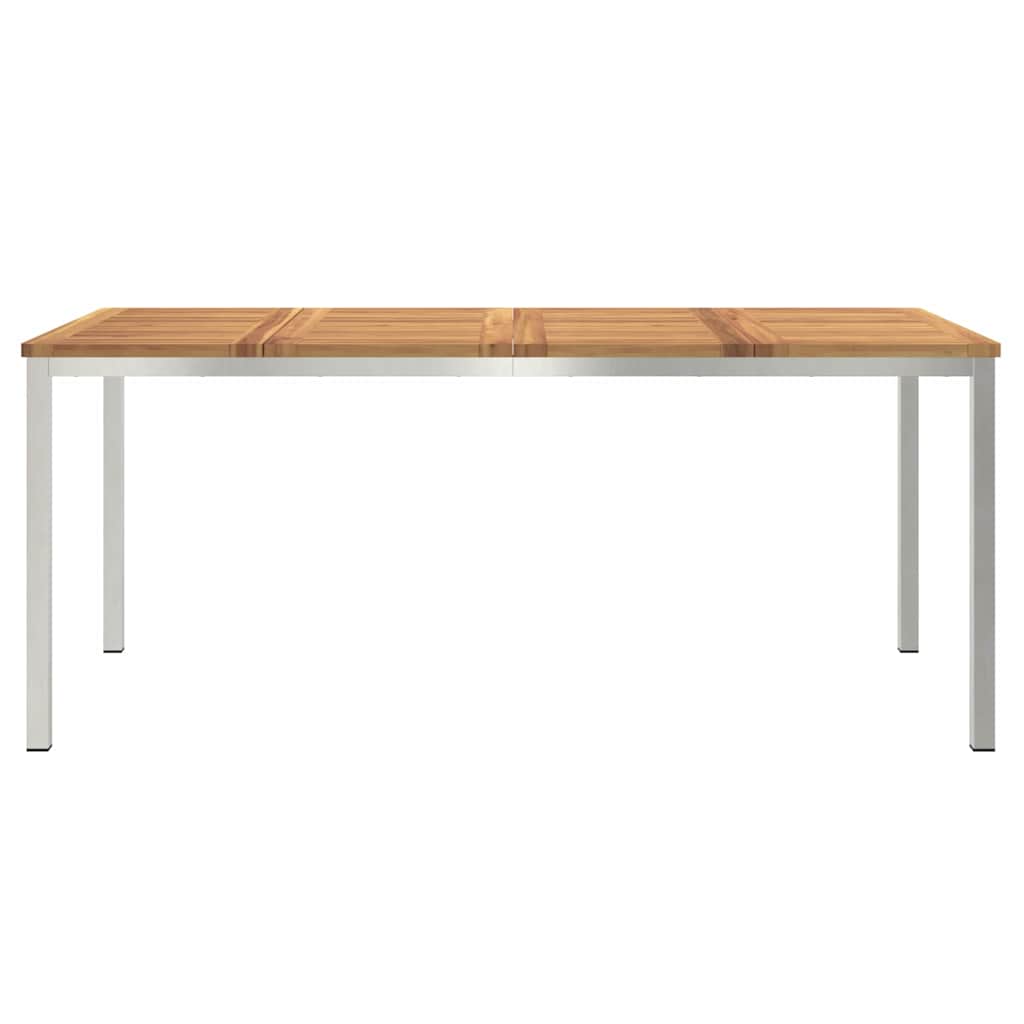 Esstisch 180x90x75 cm Massives Akazienholz und Edelstahl
