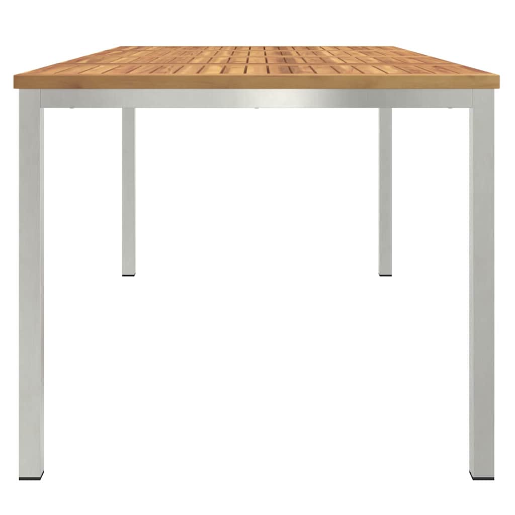 Esstisch 180x90x75 cm Massives Akazienholz und Edelstahl