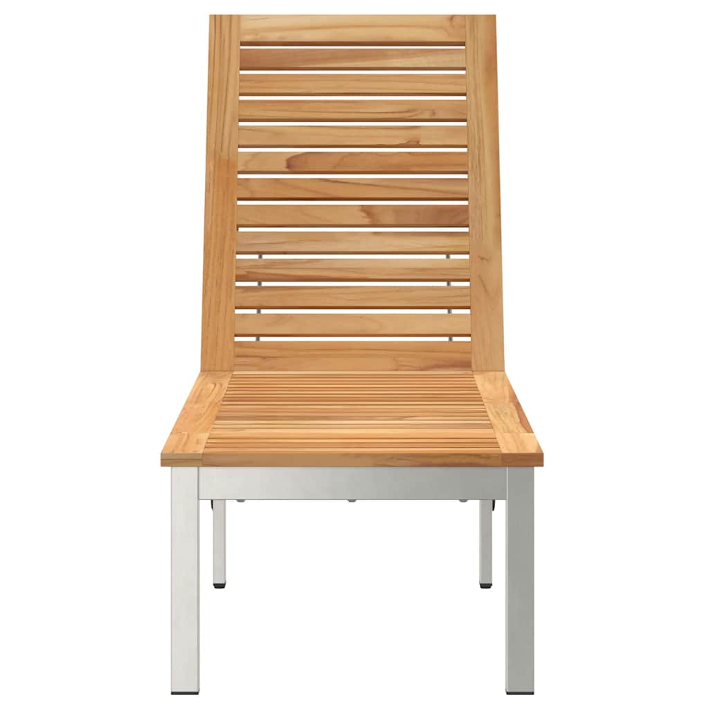 Sonnenliege 1-Person Braun 207 x 58 x 35cm Massivholz Akazie