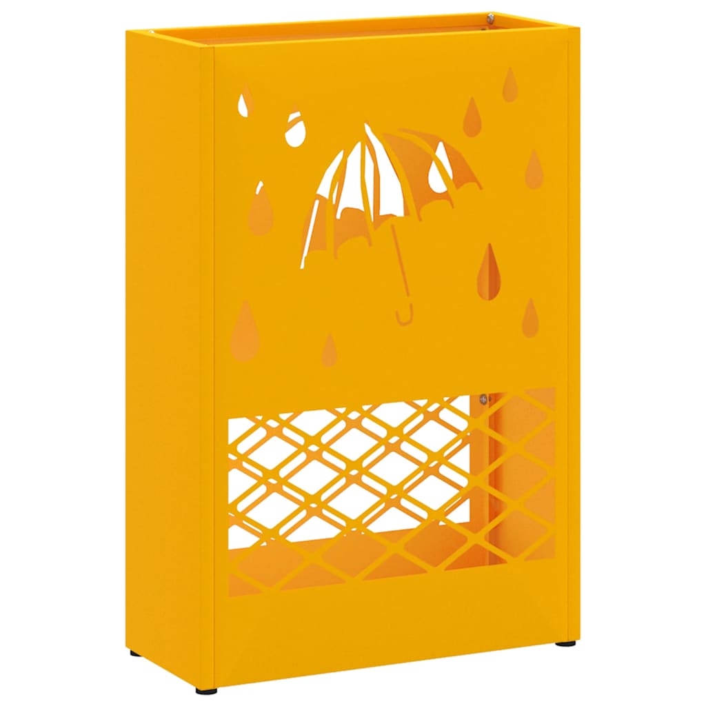 Sonnenschirmhalter mit Speicher Senfgelb 28 x 12 x 41 cm Metall