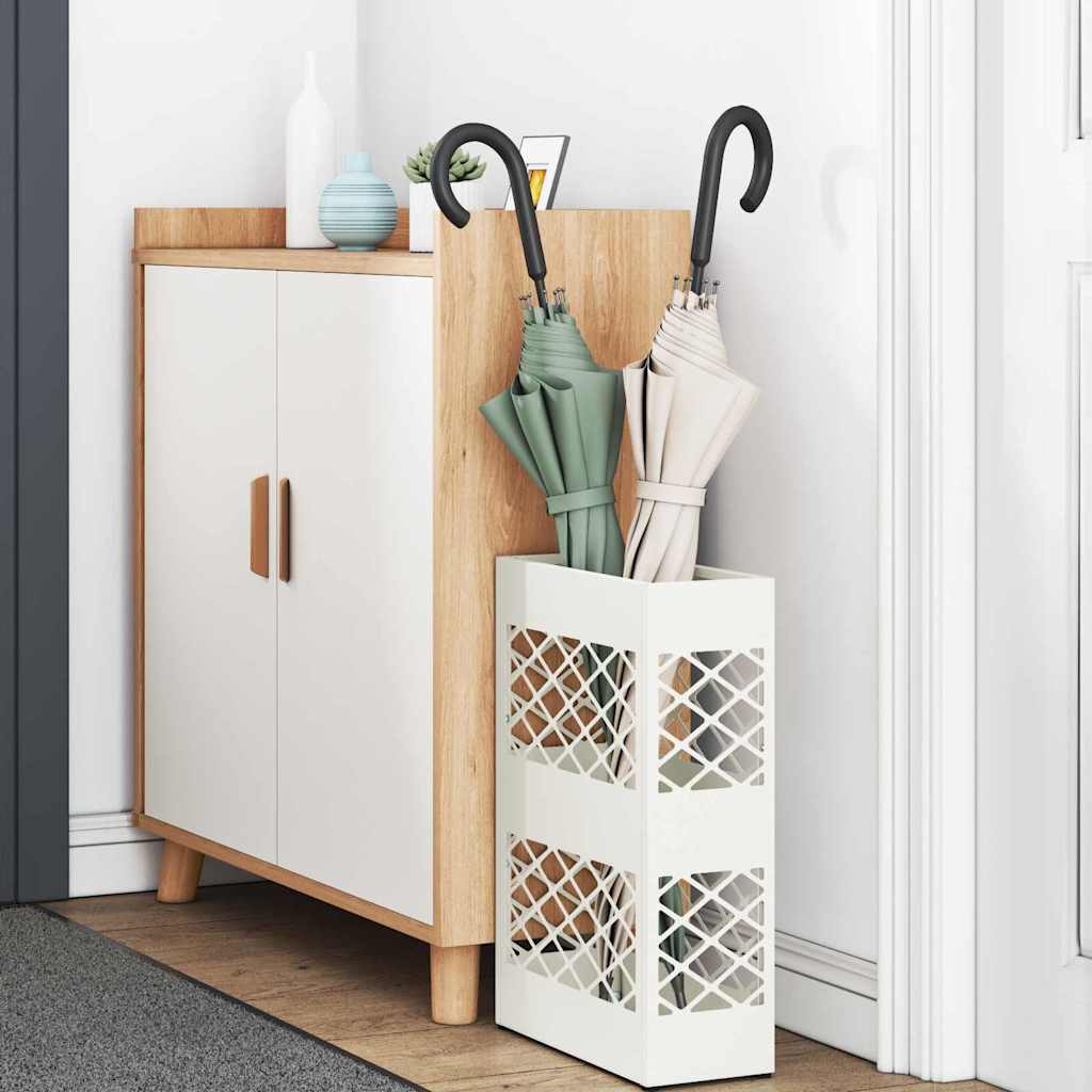 Sonnenschirmhalter mit Speicher Weiß 28 x 12 x 41 cm Metall