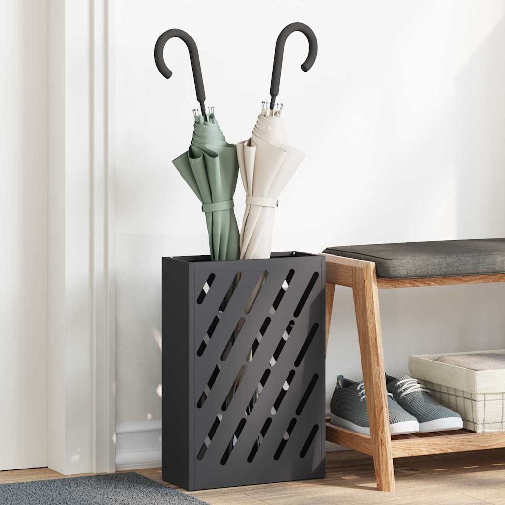 Sonnenschirmhalter mit Speicher Schwarz 28 x 12 x 41 cm Metall
