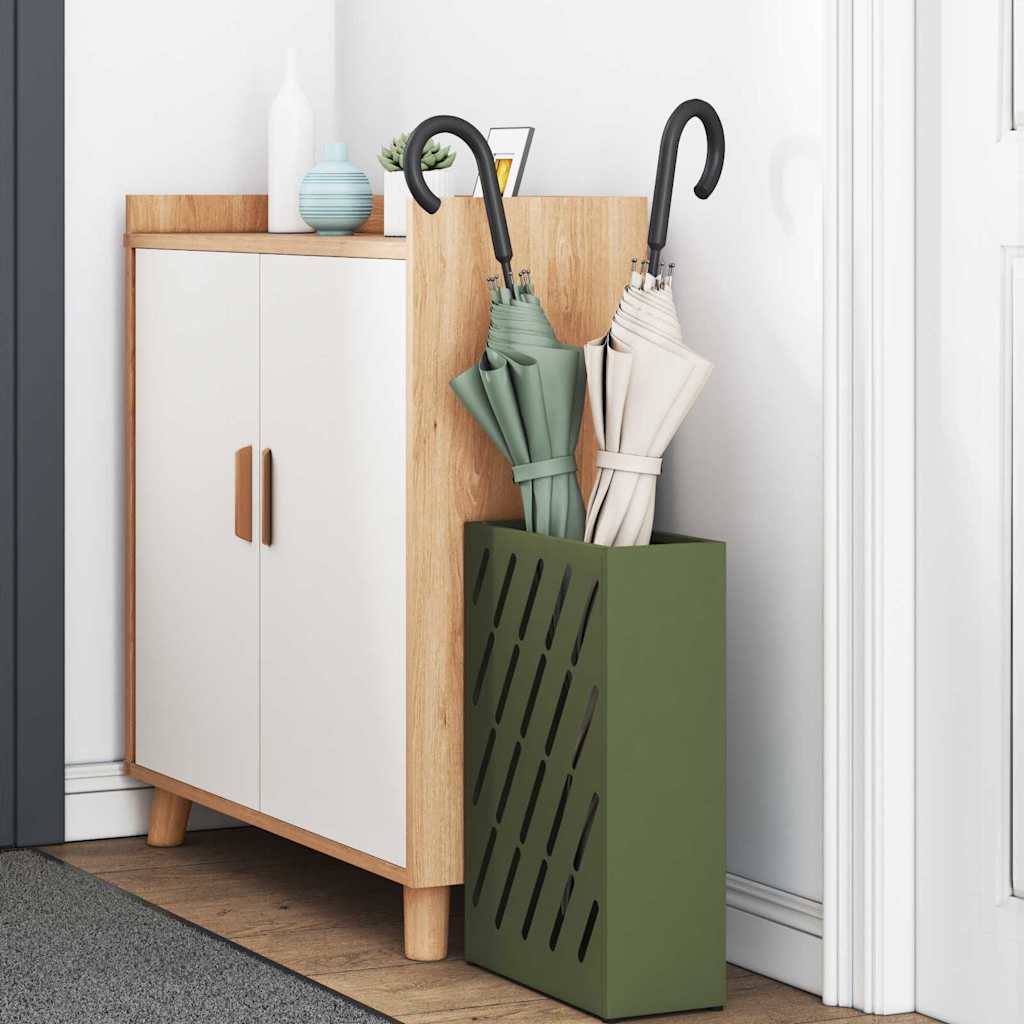 Sonnenschirmhalter mit Speicher Olivgrün 28 x 12 x 41 cm Stahl