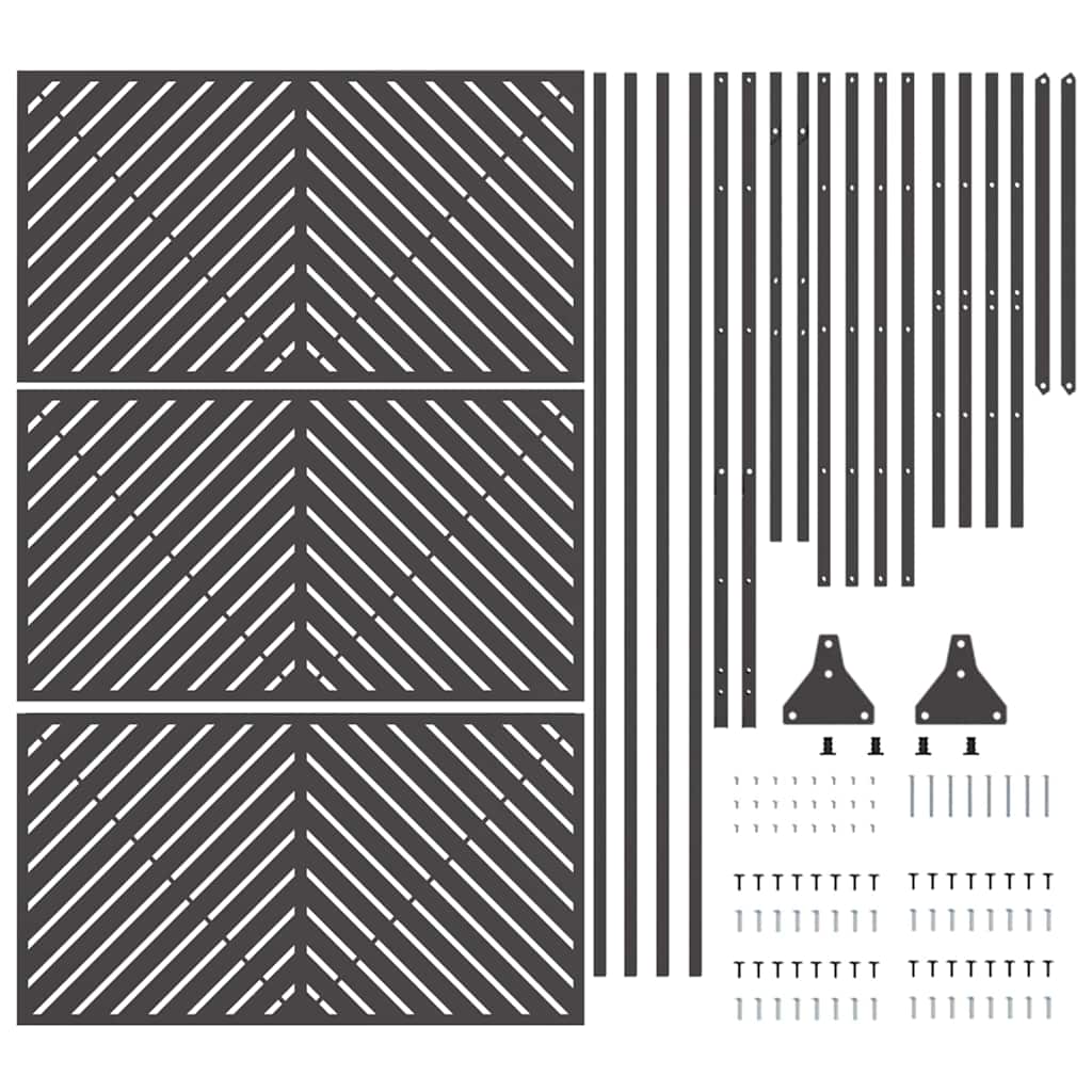 Sichtschutz 100 x 50 x 180 cm Stahl Schwarz