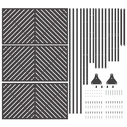Sichtschutz 100 x 50 x 180 cm Stahl Schwarz