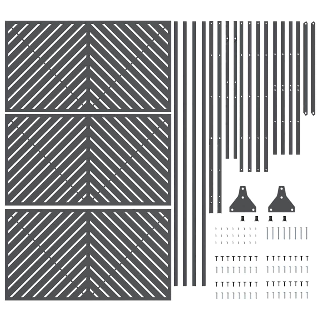 Sichtschutz 100 x 50 x 180 cm Stahl Anthrazit