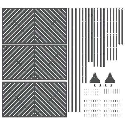 Sichtschutz 100 x 50 x 180 cm Stahl Anthrazit