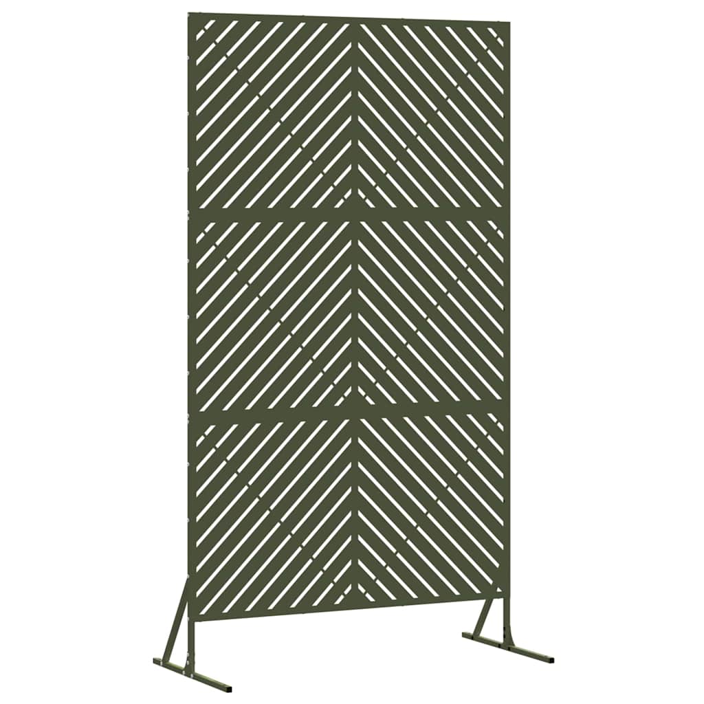 Sichtschutz 100 x 50 x 180 cm Stahl Olivgrün