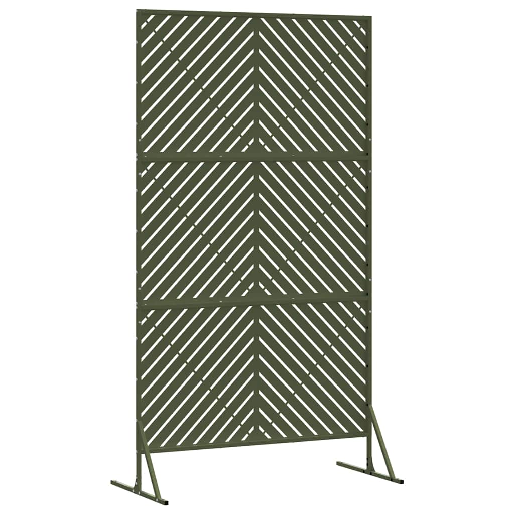 Sichtschutz 100 x 50 x 180 cm Stahl Olivgrün
