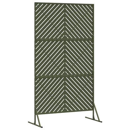 Sichtschutz 100 x 50 x 180 cm Stahl Olivgrün