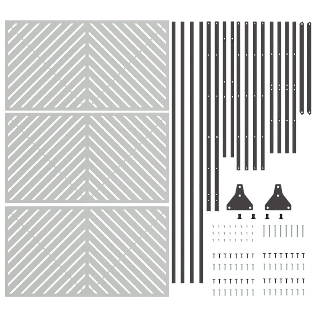 Sichtschutz 100 x 50 x 180 cm Verzinkter Stahl Silber