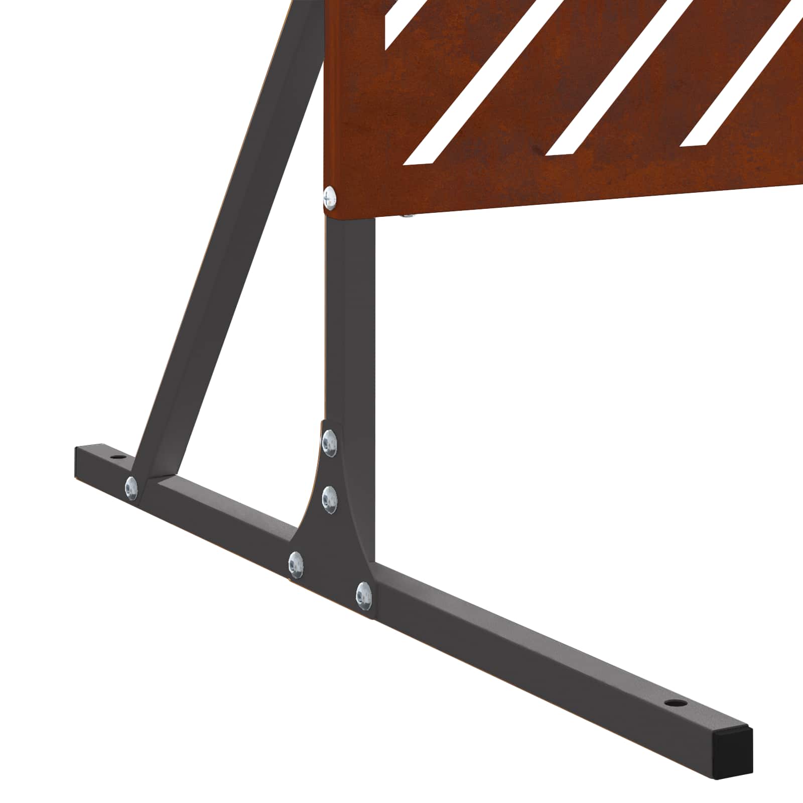 Sichtschutz 100 x 50 x 180 cm Wetterfeststahl Rostoptik