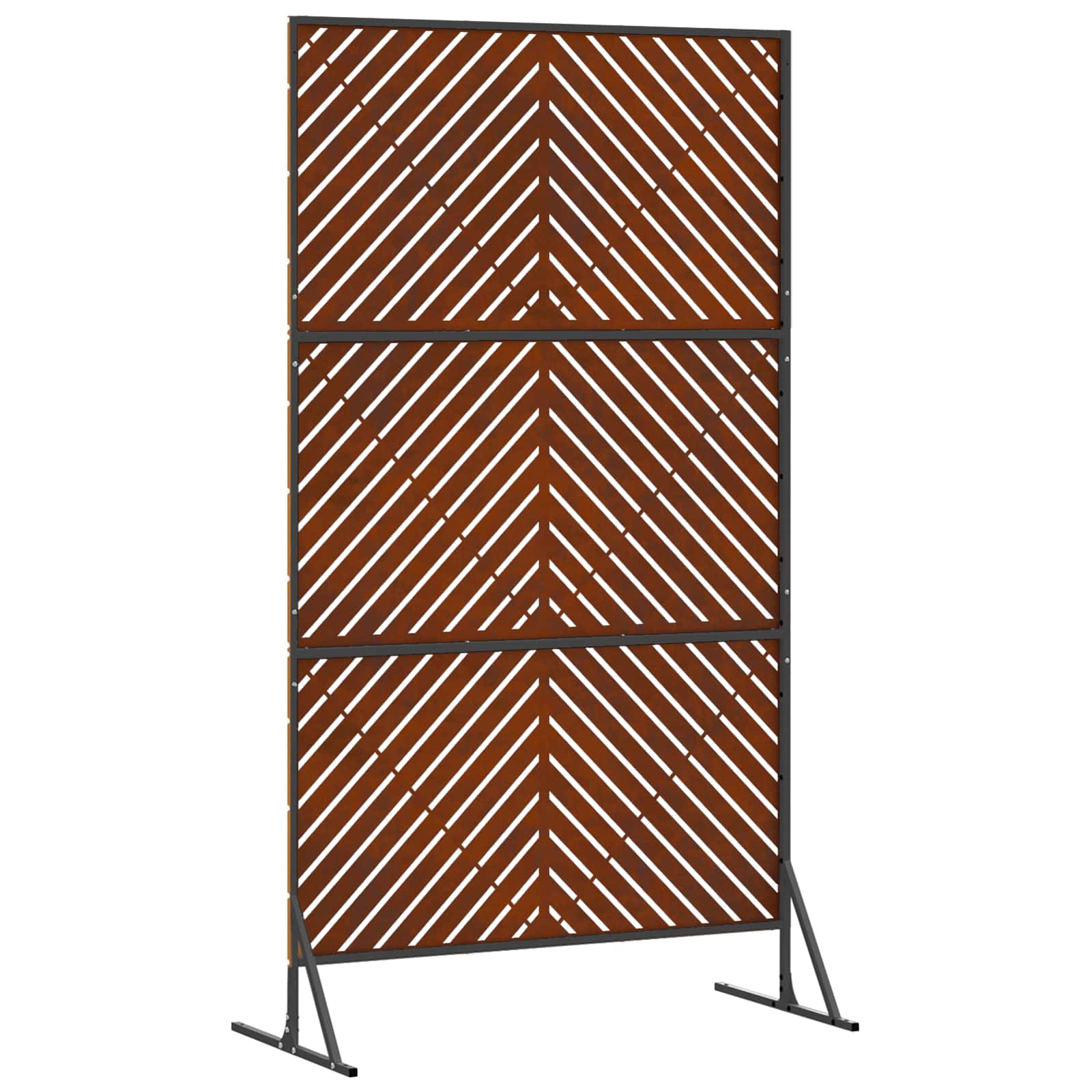Sichtschutz 100 x 50 x 180 cm Wetterfeststahl Rostoptik
