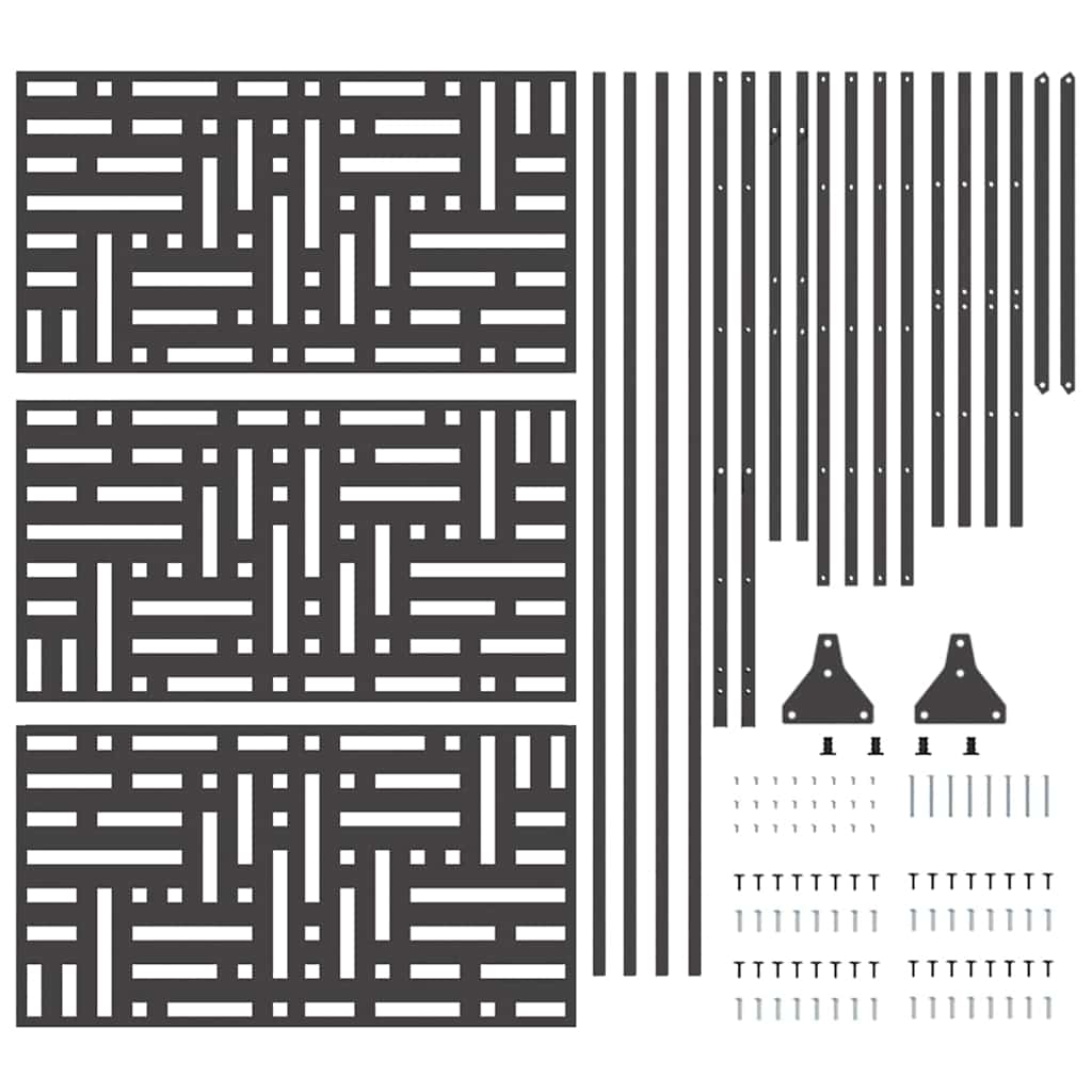 Sichtschutz 100 x 50 x 180 cm Stahl Schwarz
