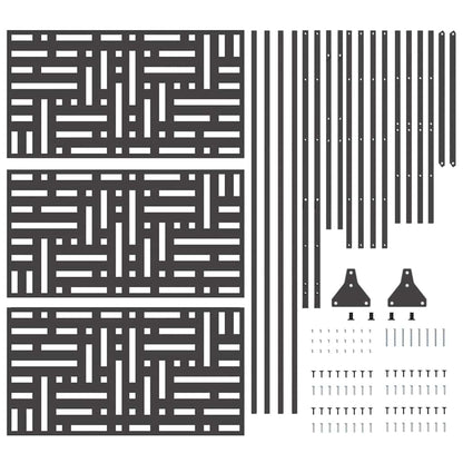 Sichtschutz 100 x 50 x 180 cm Stahl Schwarz
