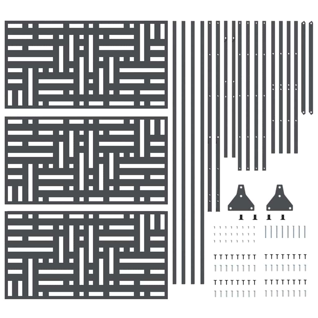 Sichtschutz 100 x 50 x 180 cm Stahl Anthrazit