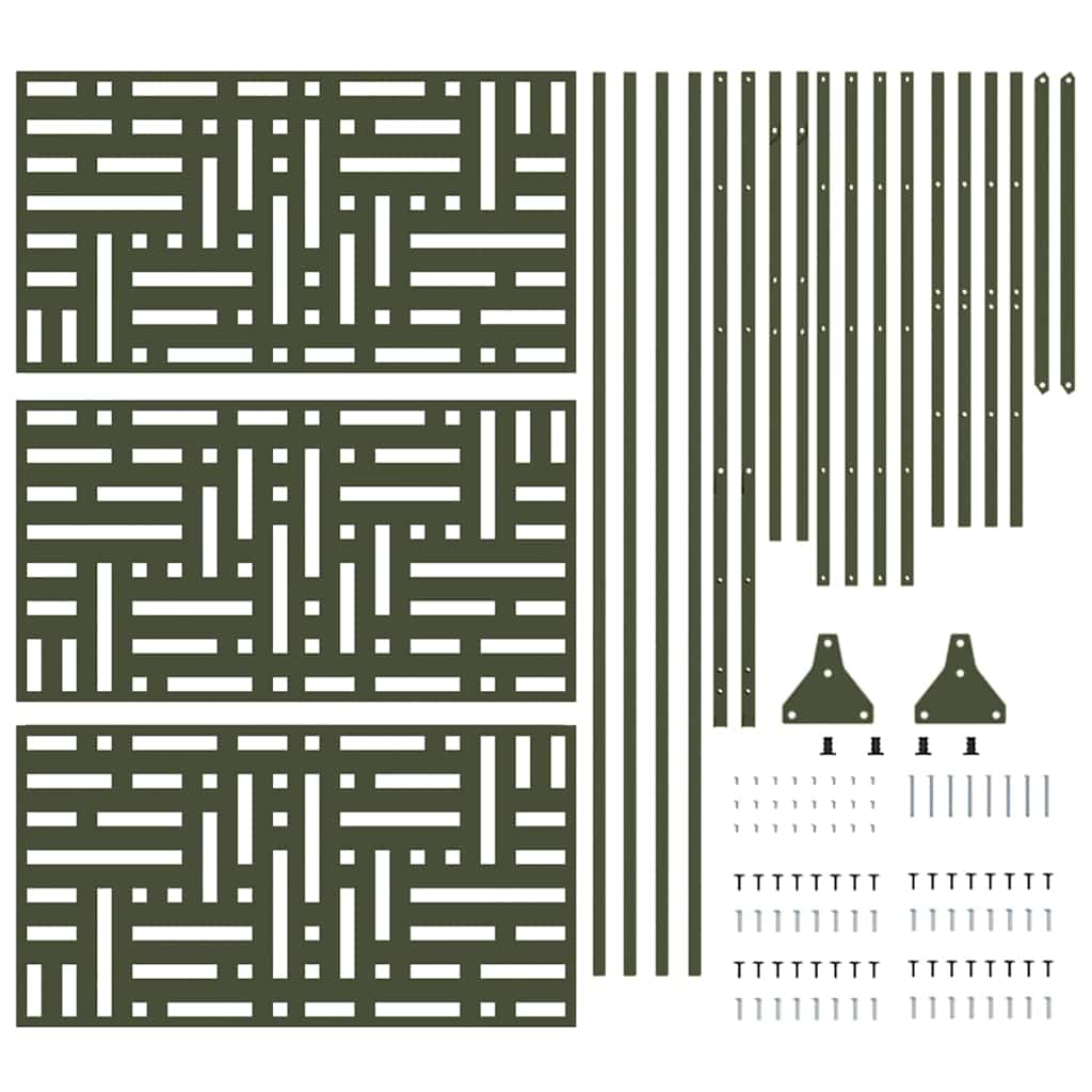 Sichtschutz 100 x 50 x 180 cm Stahl Olivgrün