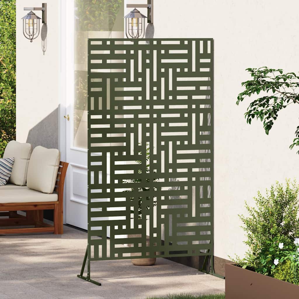 Sichtschutz 100 x 50 x 180 cm Stahl Olivgrün